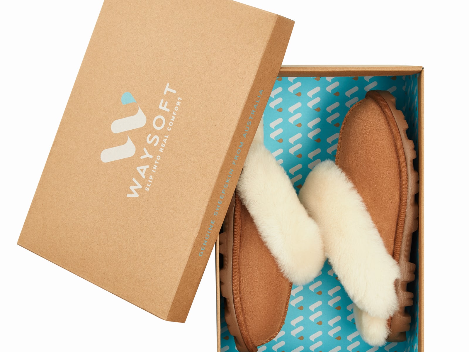 WAYSOFT sheepskin slippers gift box for women over 50